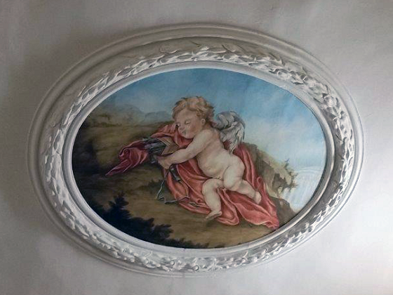 Bild eines Deckefresko mit einem Engel